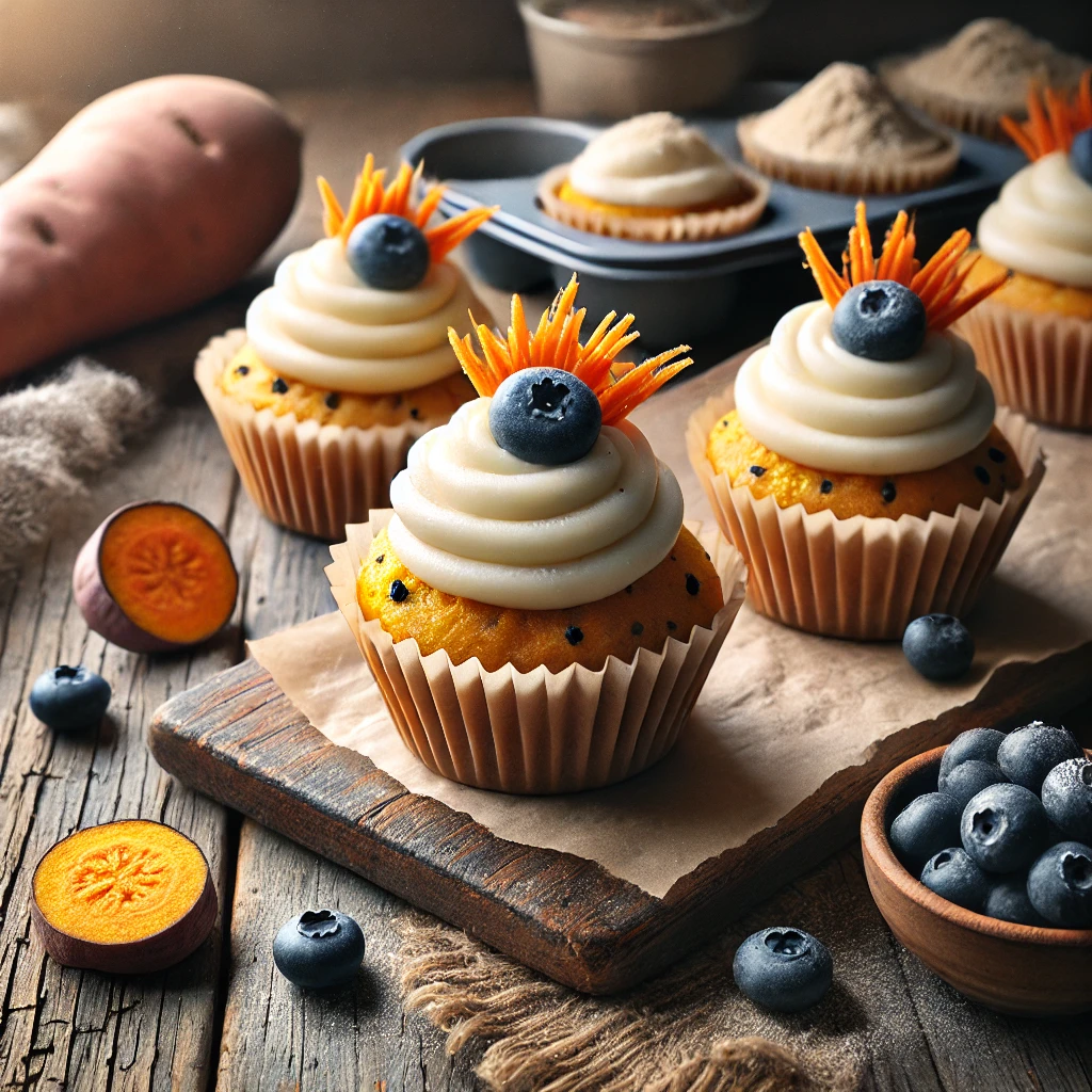 Sweet Potato and Blueberry Pupcakes Recipe